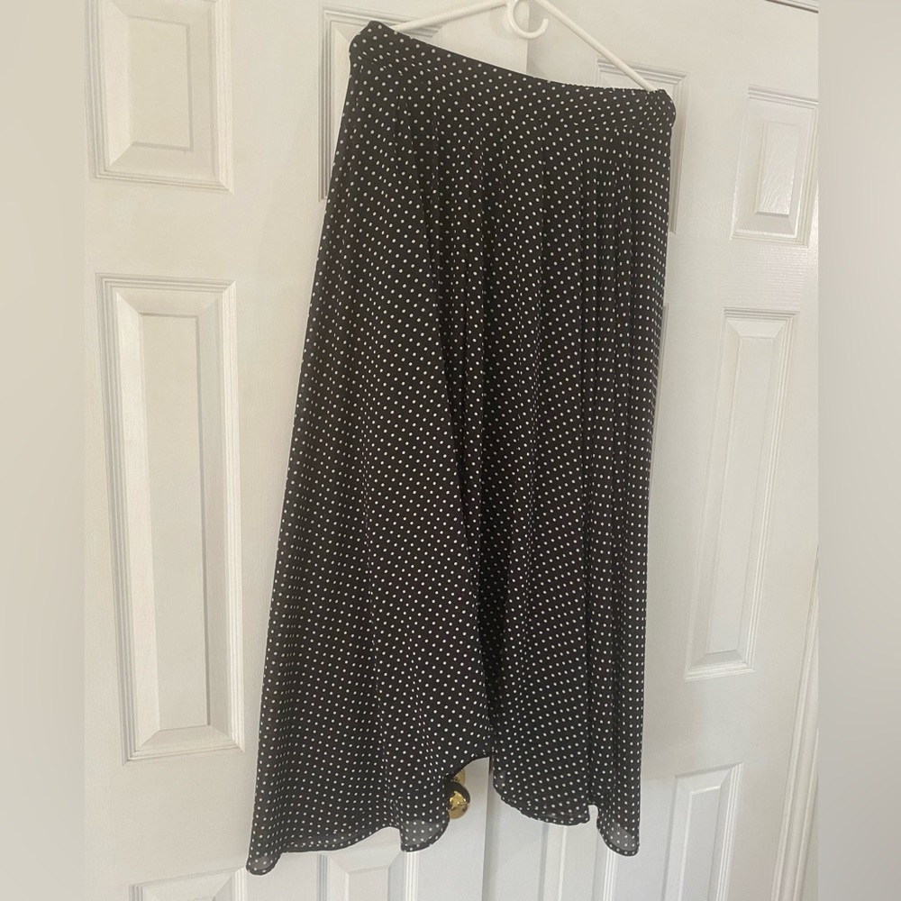 Philosophy black and white polka dot A-line flouncy lightweight skirt size m
